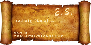Eschwig Sarolta névjegykártya